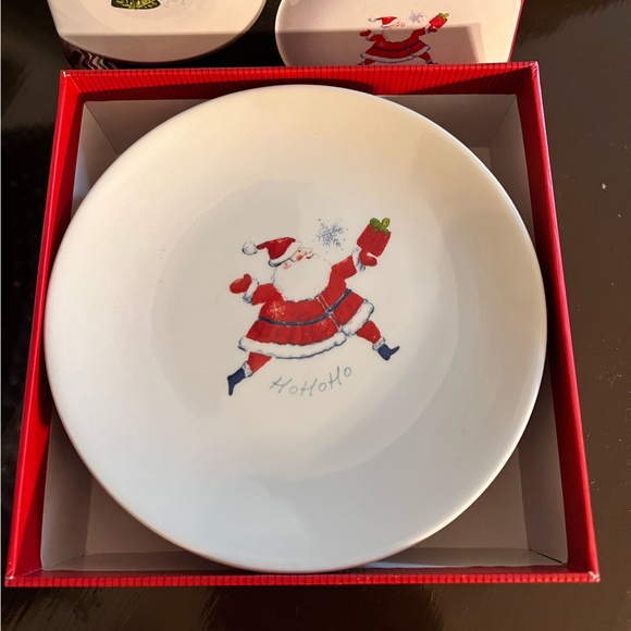 NEW Pier 1 Imports 4 Holiday Appetizer Plates. Christmas Party Limited Edition - Picture 5 of 7